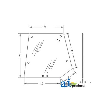 A & I Products Glass, Rear, Upper 49" x35.5" x2" A-3806581M3